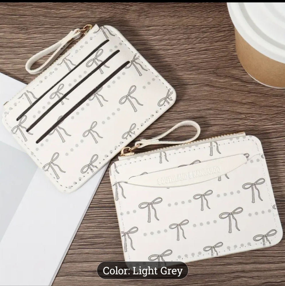 Slim Credit Card Holder With Zipper Pouch